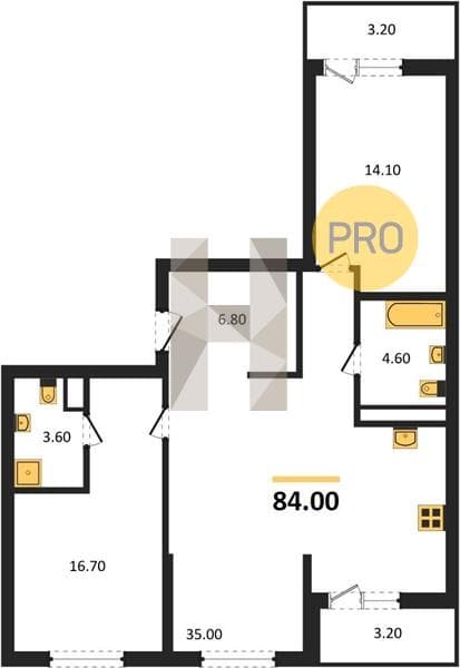 2-Bedroom Apartment in Oblaka-3, Novorossiysk