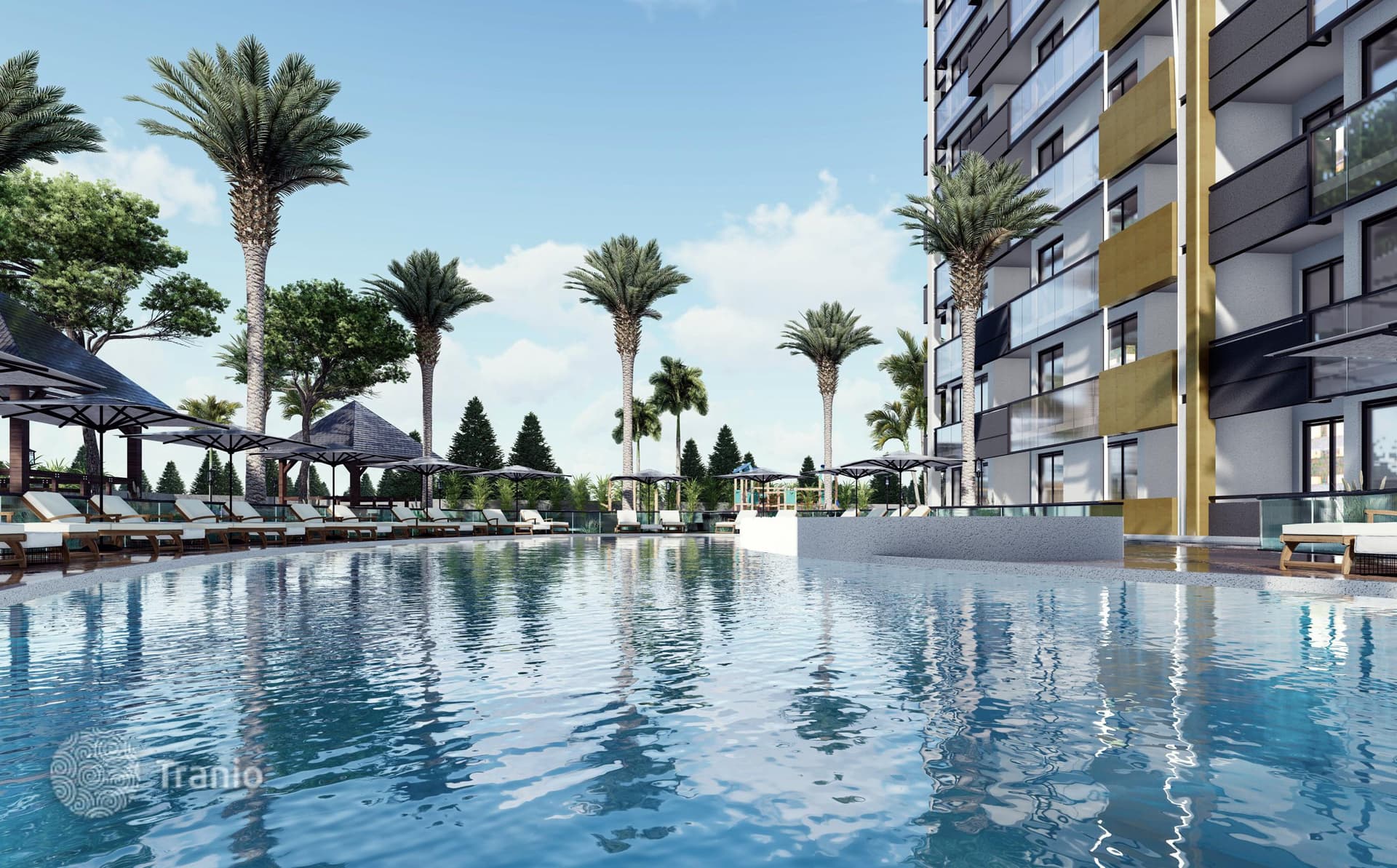 Furnished Apartments with Shared Pool, 500 m from the Sea in Mersin