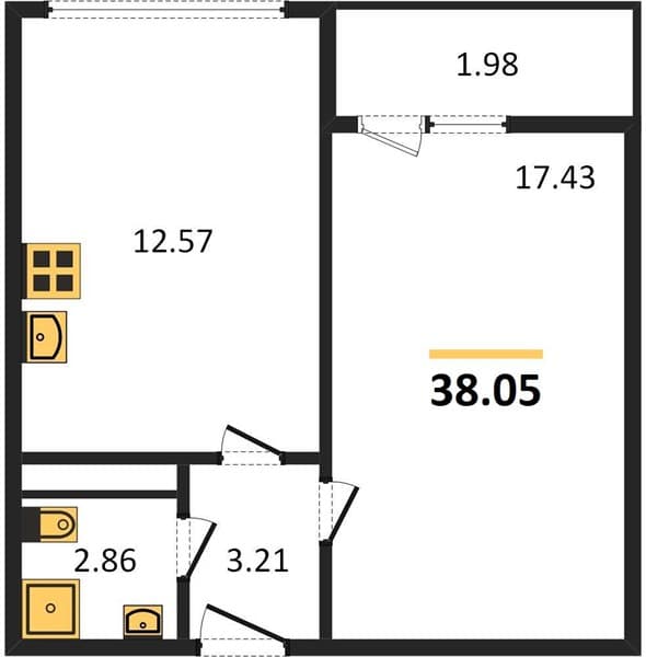 Studio Apartment in Oxygen, Sochi
