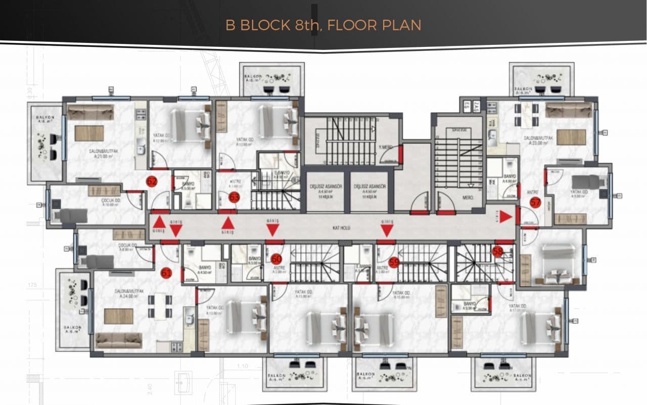 Пентхаус в Авсалларе, Турция, 138 м²