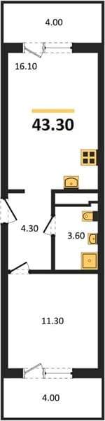 1-Bedroom Apartment in Neskuchny Sad, Sochi