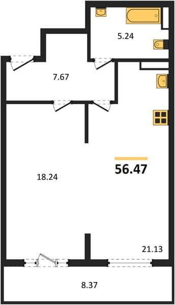 1-Bedroom Apartment in Svetsky Les, Sochi