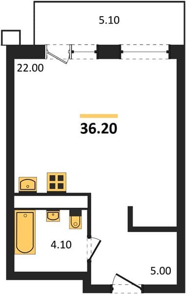 Studio Apartment in Gostinichnyy Kompleks More Tut, Golubitskaya