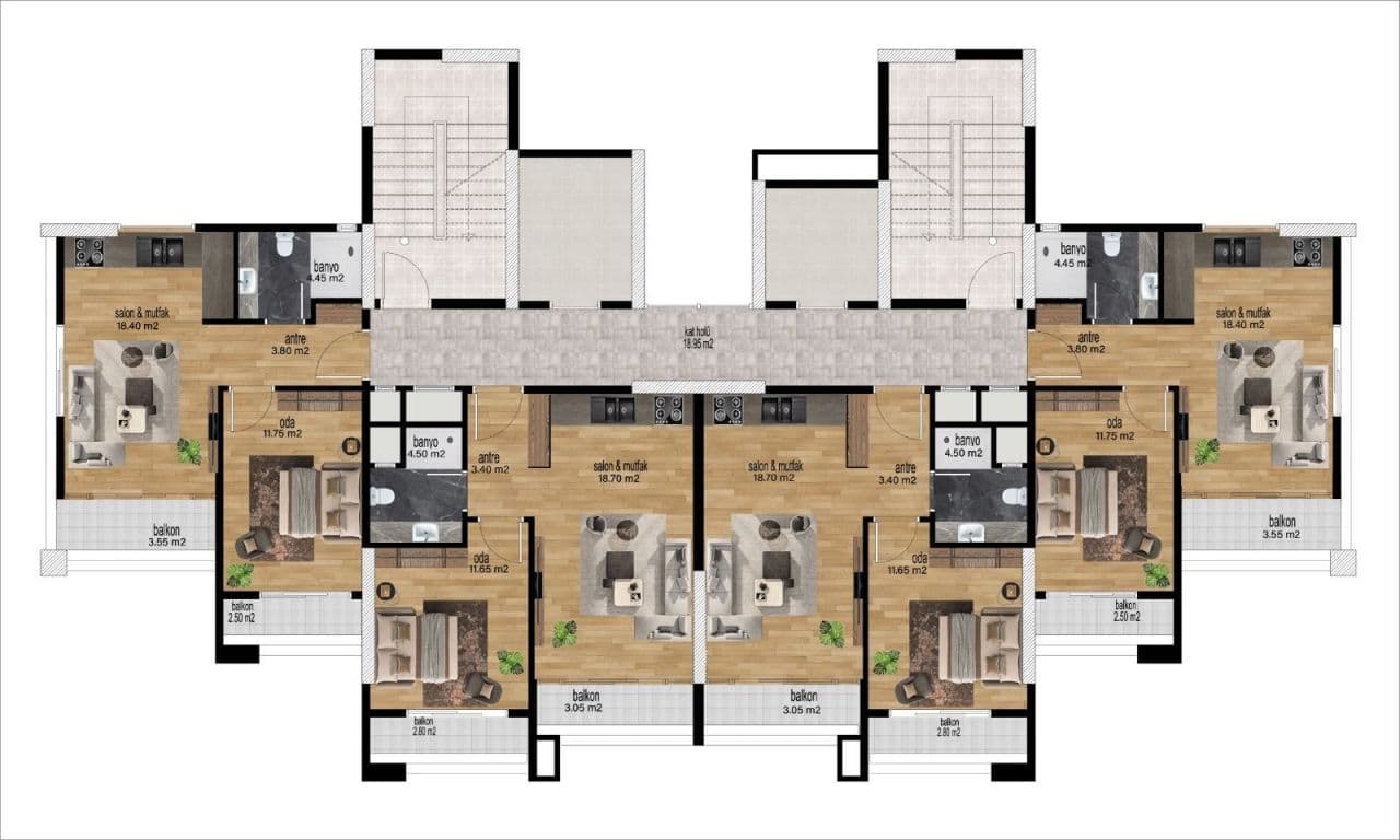 Квартира в Мерсине, Турция, 44 м², фото 4