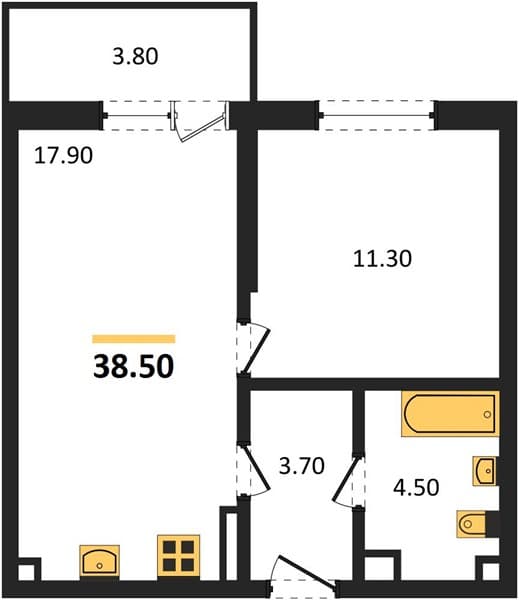 Studio Apartment in Kudepta, Sochi