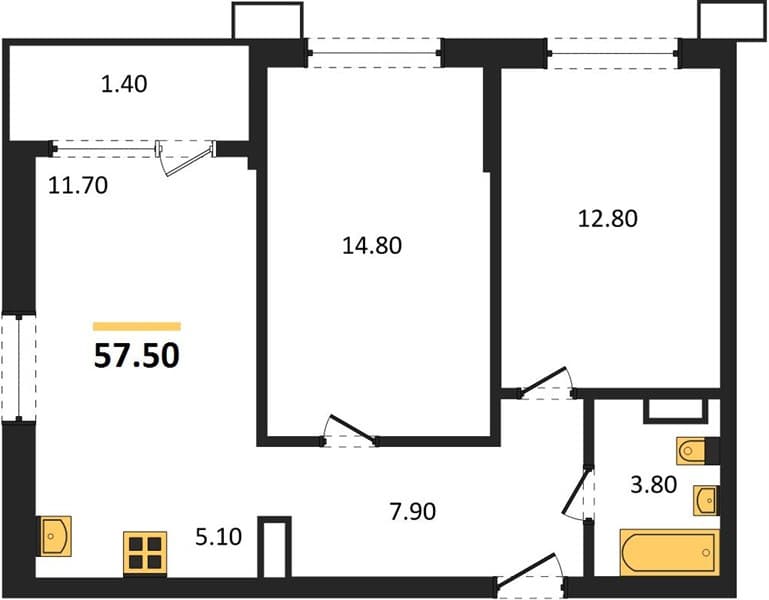 2-Bedroom Apartment in Porto-Novo, Tsemdolina, Novorossiysk