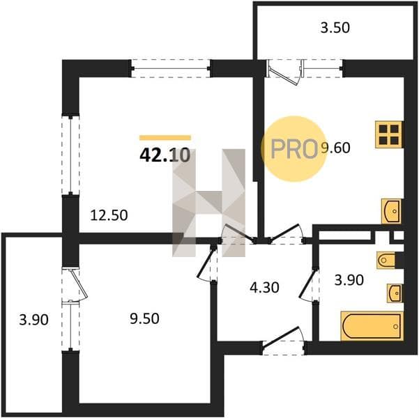 2-Bedroom Apartment in Flora, Kudepta, Sochi