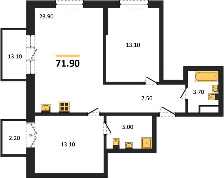 2-Bedroom Apartment in Neskuchny Sad, Sochi