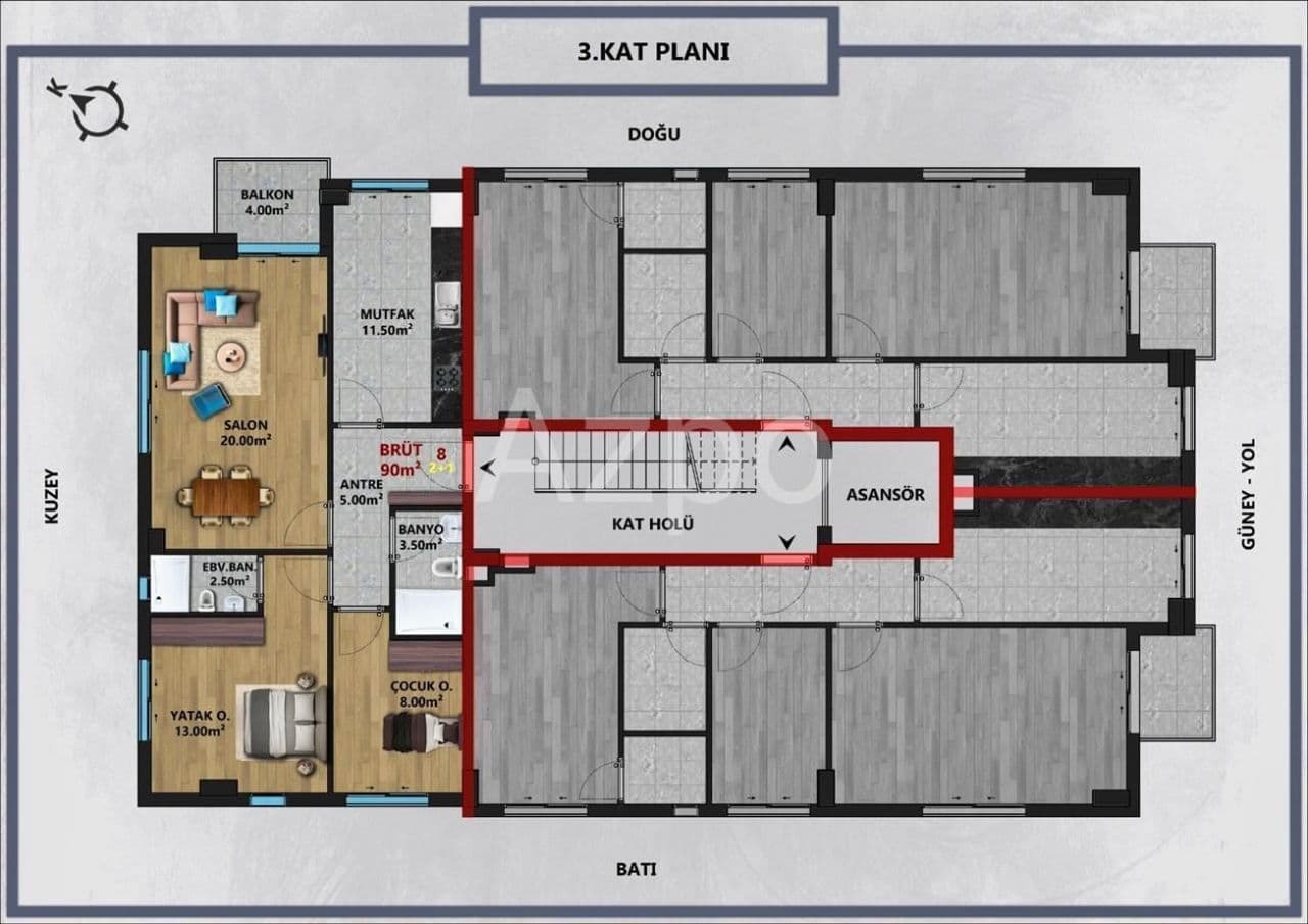 Апартаменты в Анталии, Турция, 30 м², фото 5