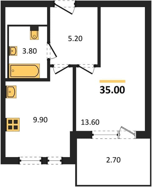 Studio Apartment with Sea View in Novorossiysk