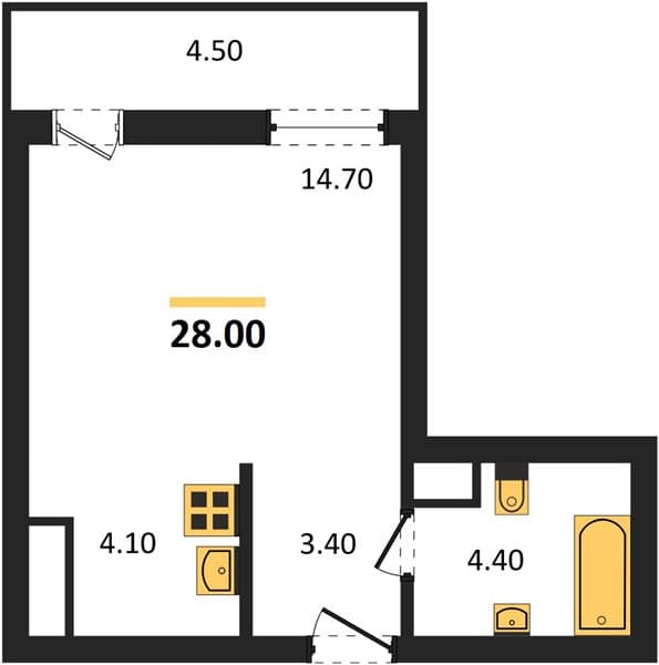 Studio Apartment in Oblaka-3, Novorossiysk