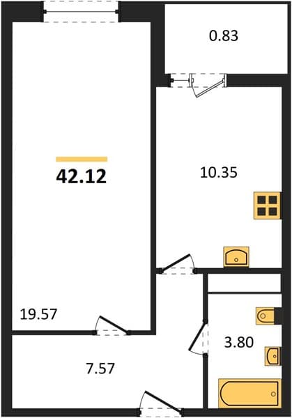 1-Bedroom Apartment in Centralny, Anapa
