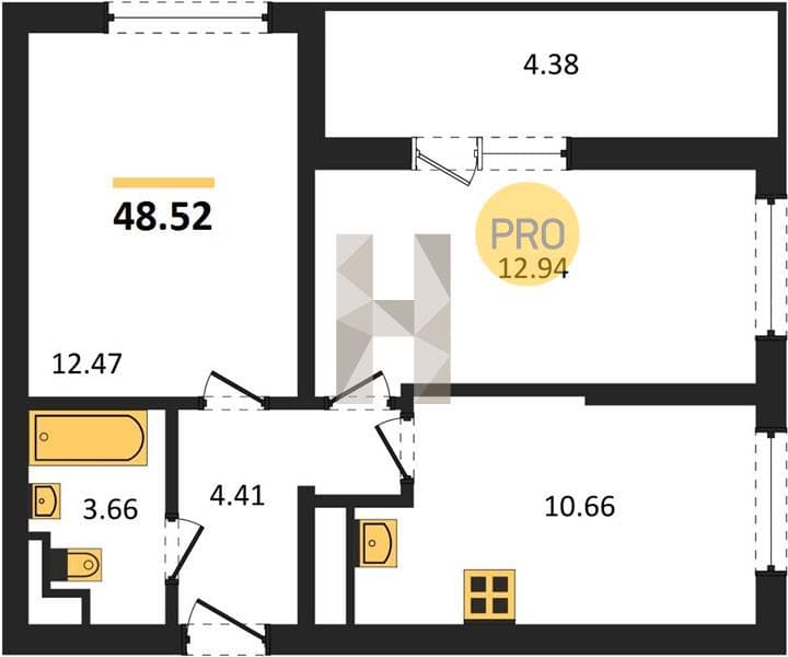 1-Bedroom Apartment in Oxygen Residential Complex, Sochi