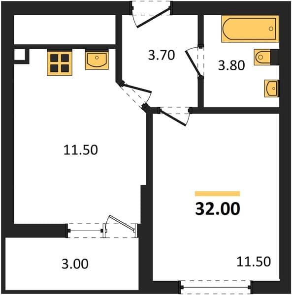 Studio Apartment in Oblaka-3, Novorossiysk