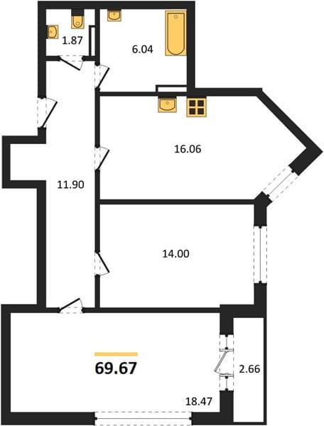 2-Bedroom Apartment in Svetsky Les, Sochi