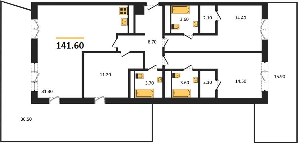 3-Bedroom Apartment in Morello Hotel Complex, Anapa