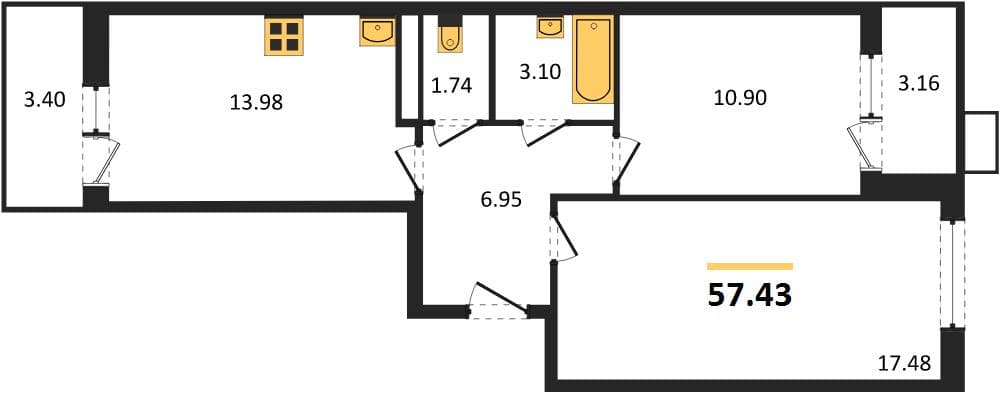 2-Bedroom Apartment in Sady u Morya, Temryuk