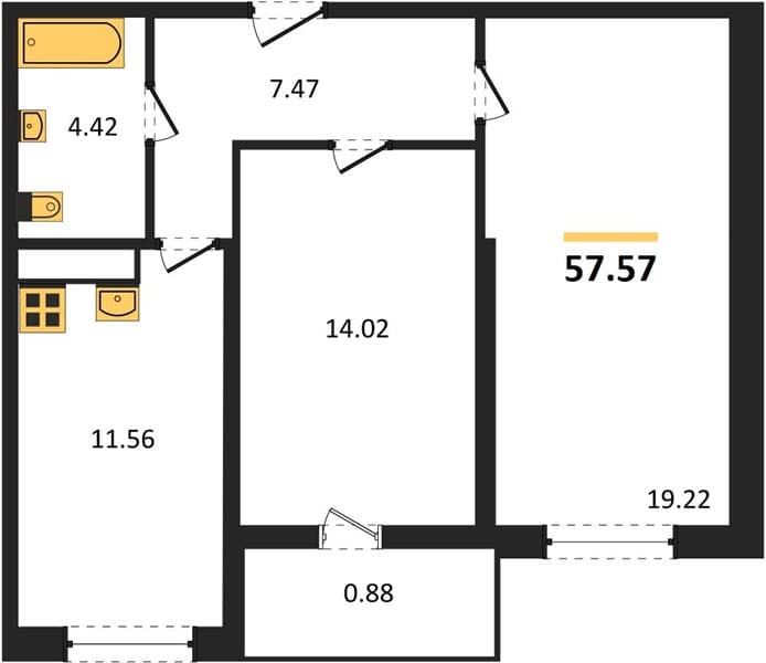 1-Bedroom Apartment in Centralnyy (Gamma) Complex, Anapa