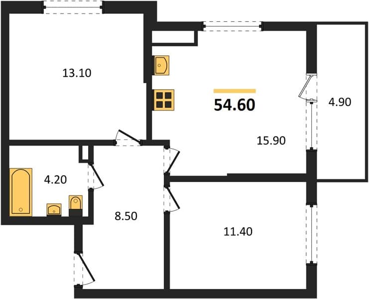 1-Bedroom Apartment in Lestoriya, Sochi