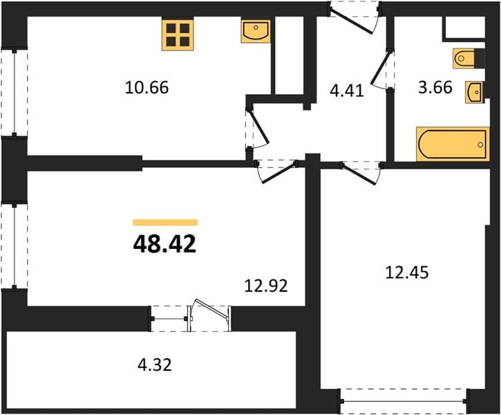 2-Bedroom Apartment in Oxygen, Sochi