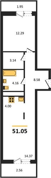 1-Bedroom Apartment in Oxygen Complex, Sochi