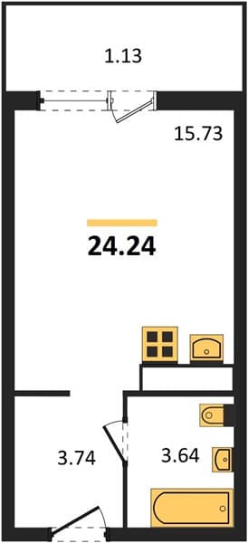 Studio Apartment in Tsentralny Residential Complex, Anapa