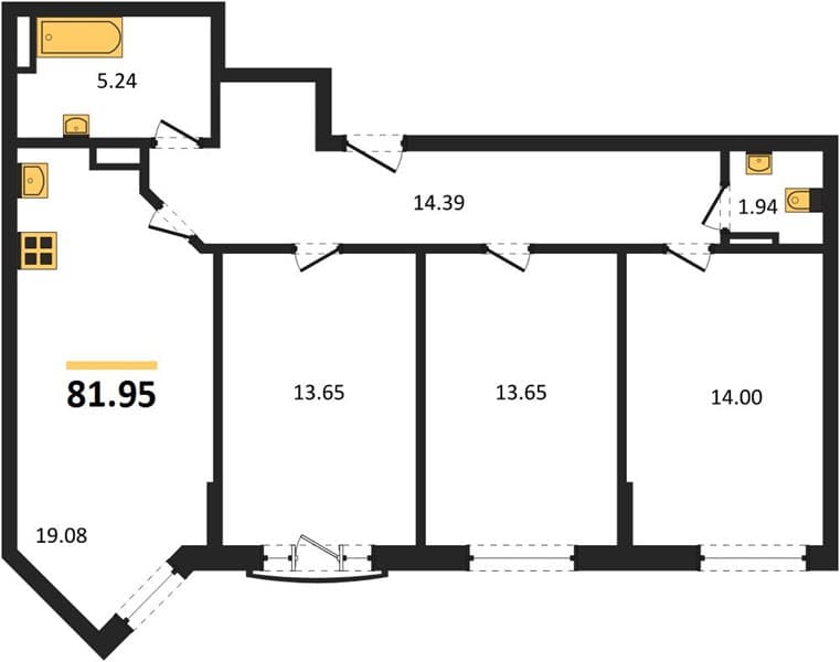 2-Bedroom Apartment in Svetsky Les, Sochi