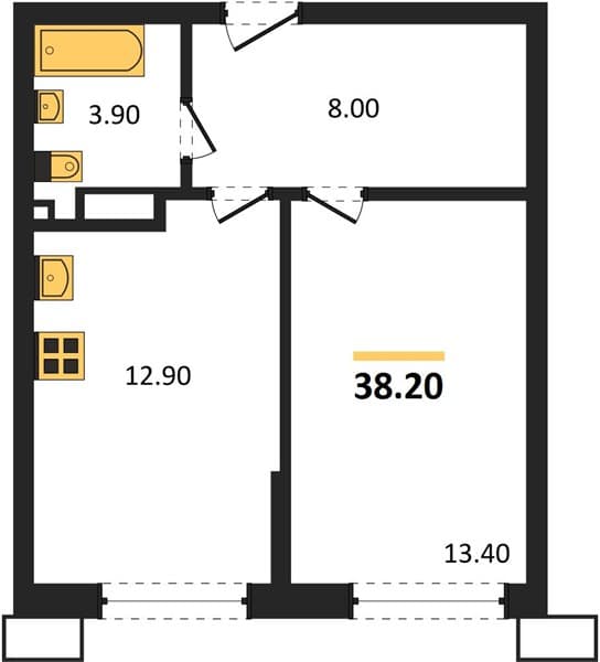 1-Bedroom Apartment in Porto-Novo, Tsemdolina, Novorossiysk