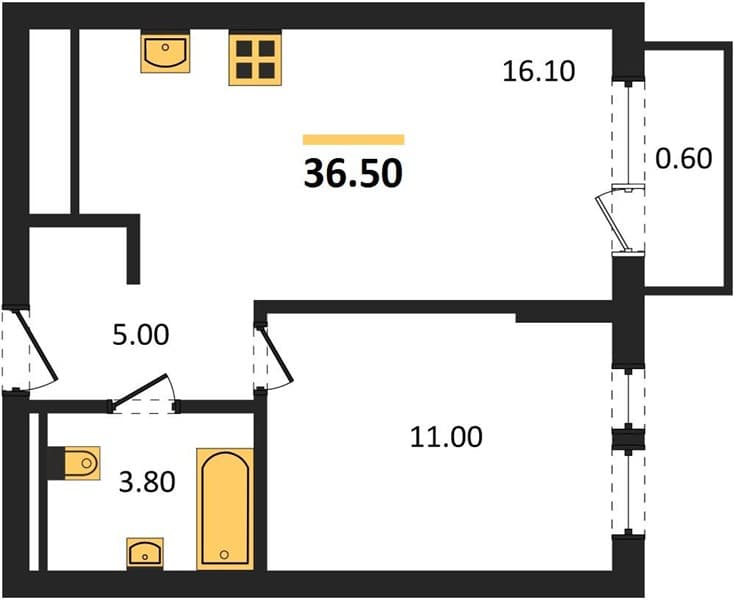 1-Bedroom Apartment with Sea View in Novorossiysk