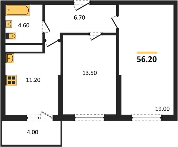 1-Bedroom Apartment in Oblaka-3, Novorossiysk