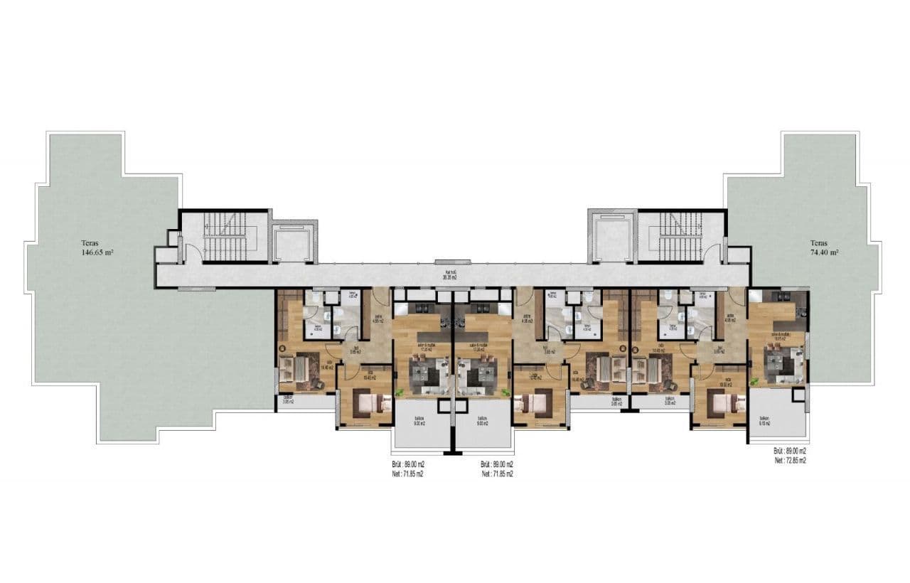 Апартаменты в Мерсине, Турция, 89 м², фото 3