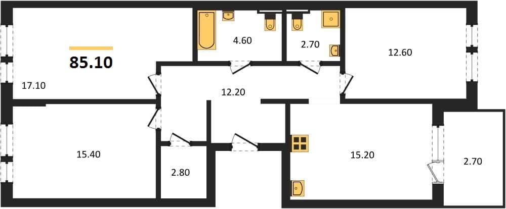 2-Bedroom Apartment with Sea View in Novorossiysk
