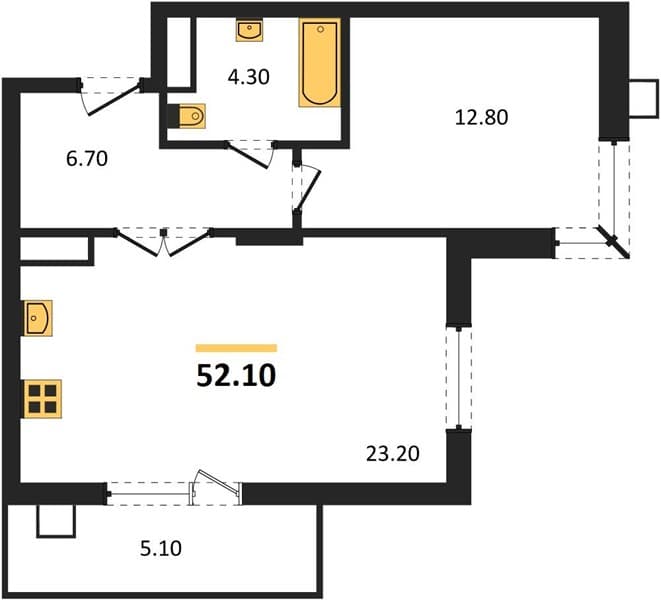 1-Bedroom Apartment in Gostinichny Kompleks More Tut, Golubitskaya
