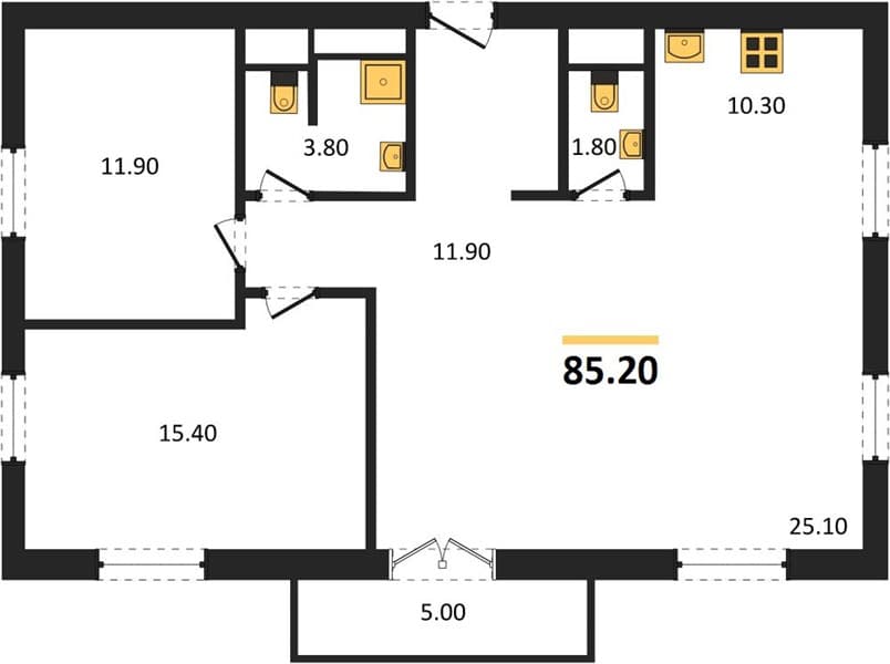 1-Bedroom Apartment in LeePrime Residence Polyana Sochi, Esto-Sadok, Sochi