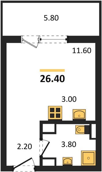 Studio Apartment in Gorny Kvartal, Sochi