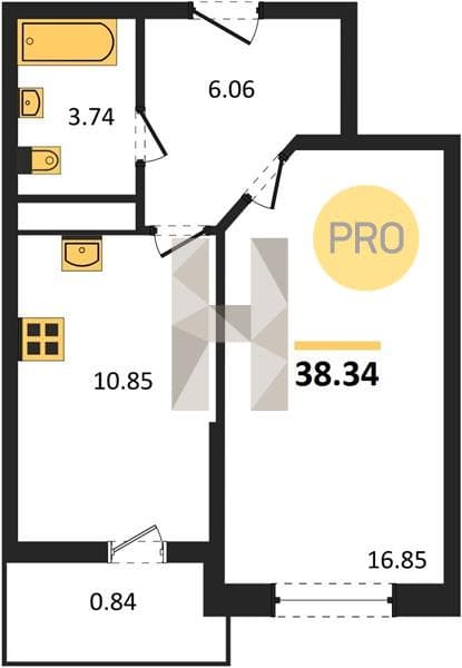 1-Bedroom Apartment in Centralny, Anapa