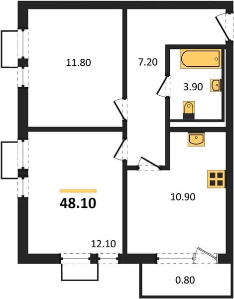1-Bedroom Apartment in Barsa, Novorossiysk