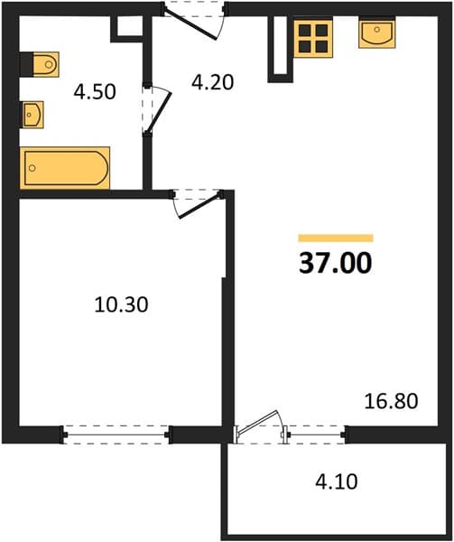 1-Bedroom Apartment in Lestoria, Kudepta, Sochi