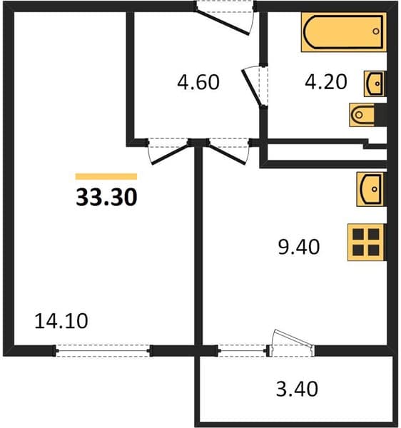 1-Bedroom Apartment on the 23rd Floor in Oblaka-2, Novorossiysk
