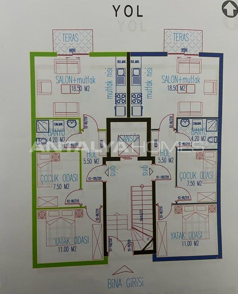 Апартаменты в Анталии, Турция, 75 м², фото 5