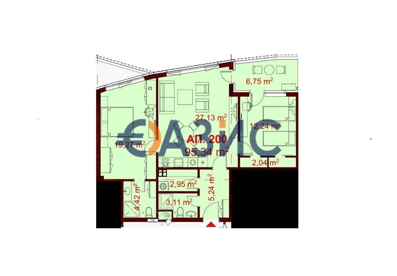 Апартаменты в Бургасе, Болгария, 110 м²