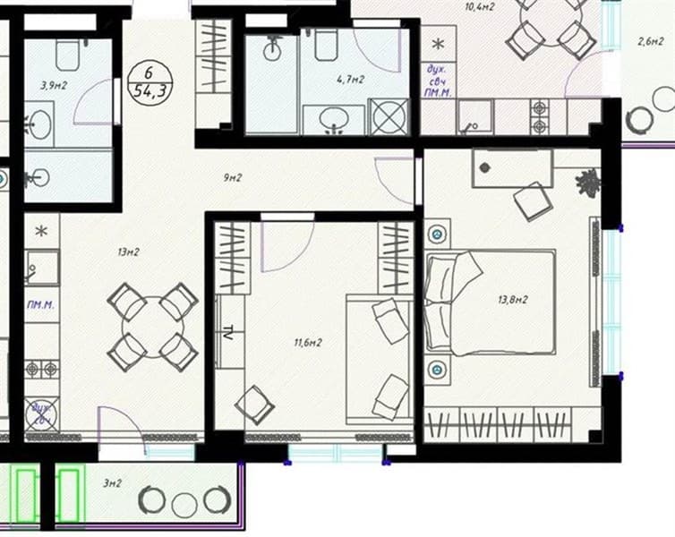 2-Bedroom Apartment in Olivia, Sochi