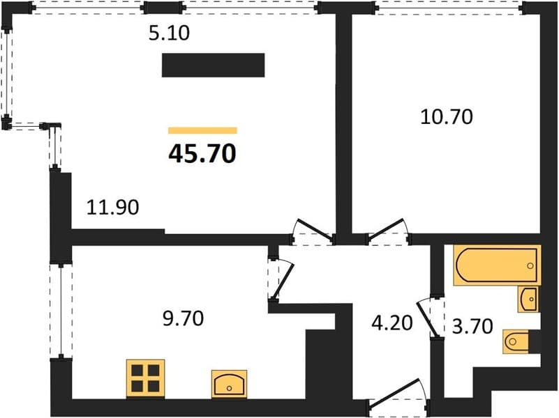 1-Bedroom Apartment with City and Mountain Views in Sochi