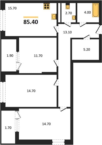 3-Bedroom Apartment in Khozyain Morey, Supsekh