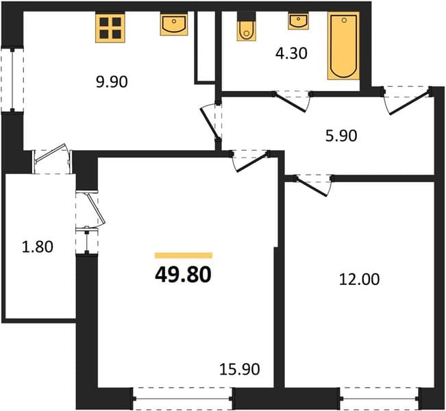 1-Bedroom Apartment in Anapa