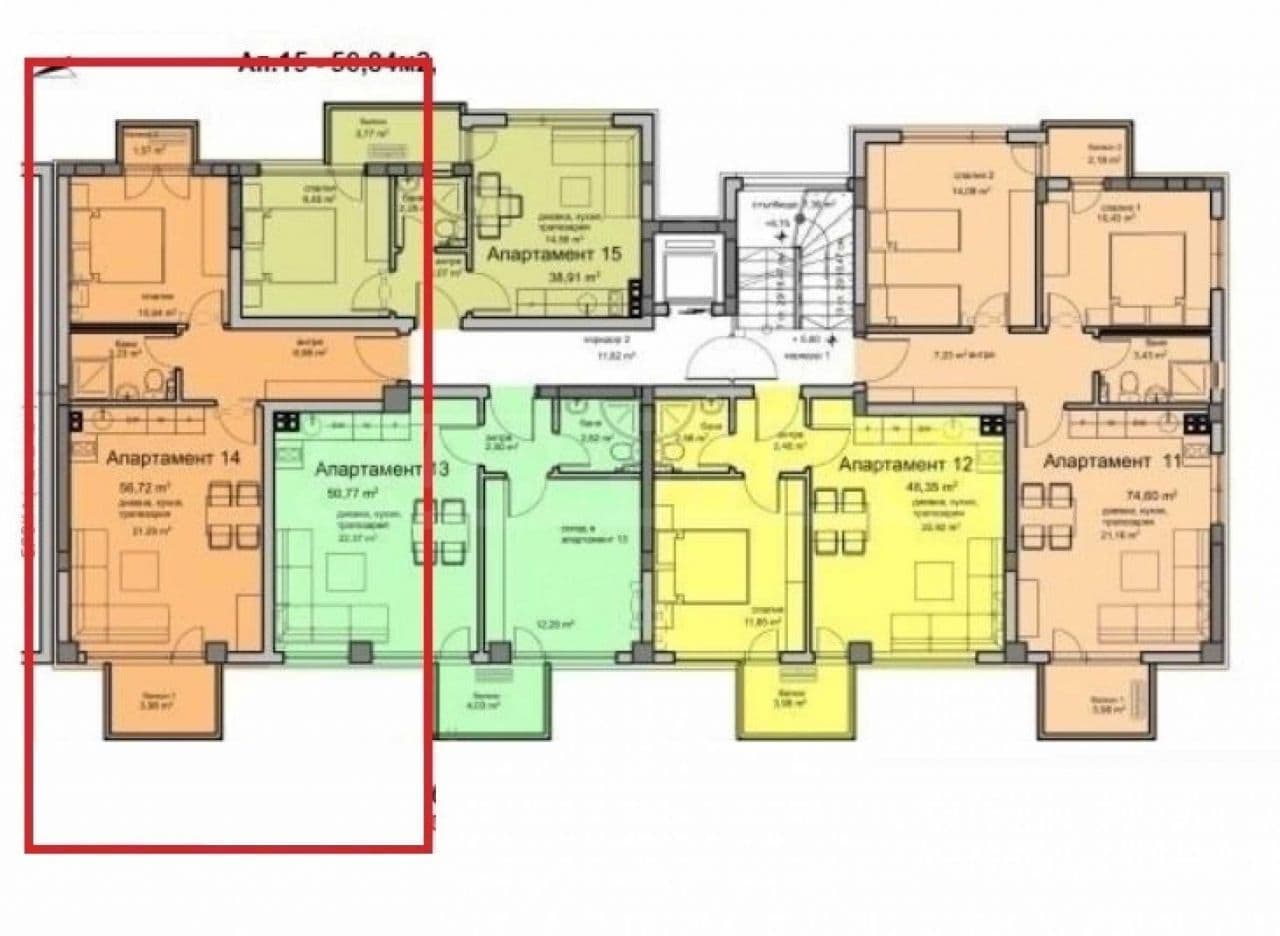 Апартаменты в Варне, Болгария, 72.27 м², фото 3