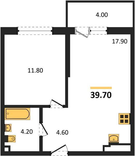 1-Bedroom Apartment in Lestoria, Kudepsta, Sochi