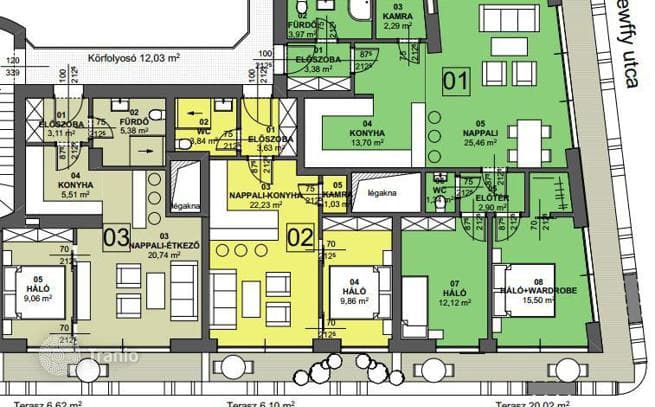 2-комнатная квартира 43 м² в Районе VI (Терезвароше), Венгрия