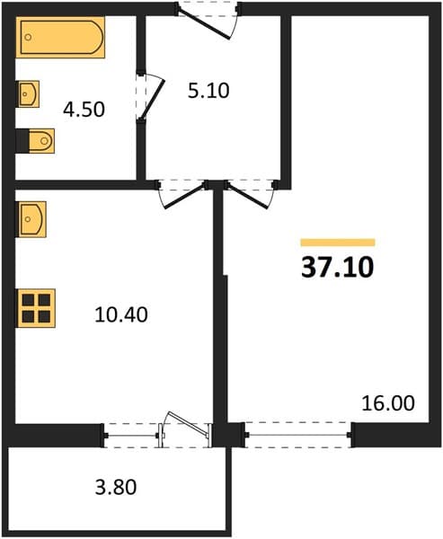 1-Bedroom Apartment in Lestoriya, Sochi