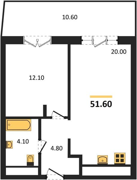 1-Bedroom Apartment in Morello Hotel Complex, Anapa